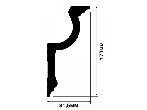 Карниз ПОЛИСТИРОЛ HI WOOD 170мм х 81,6мм х 2,0м.